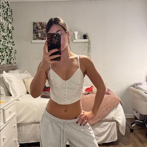 Garage White Corset Top